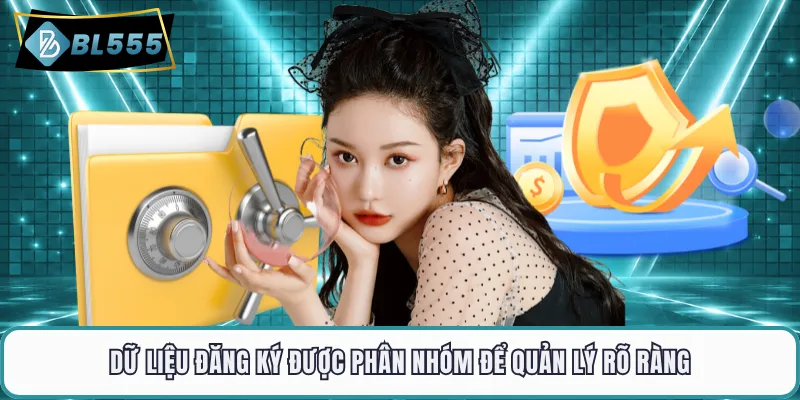Dữ liệu đăng ký được phân nhóm để quản lý rõ ràng